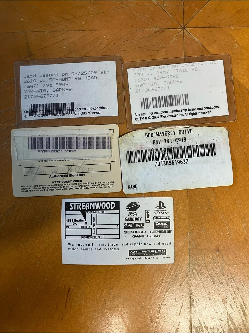 VTG Video Rental Store Membership Card Lot Blockbuster West Coast Microplay